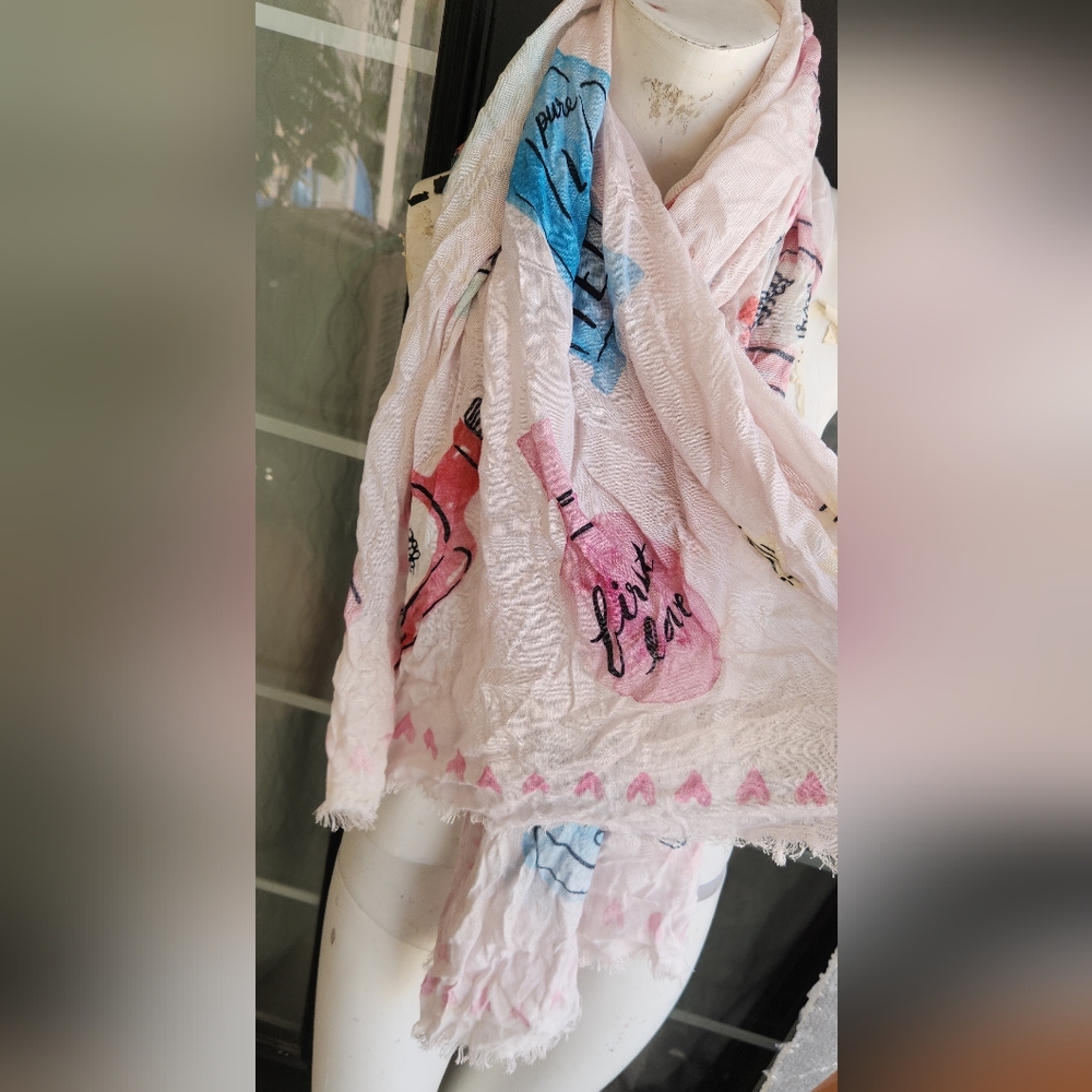 KATE SPADE Elegant Pink and Blue Scarf - Picture 4 of 4